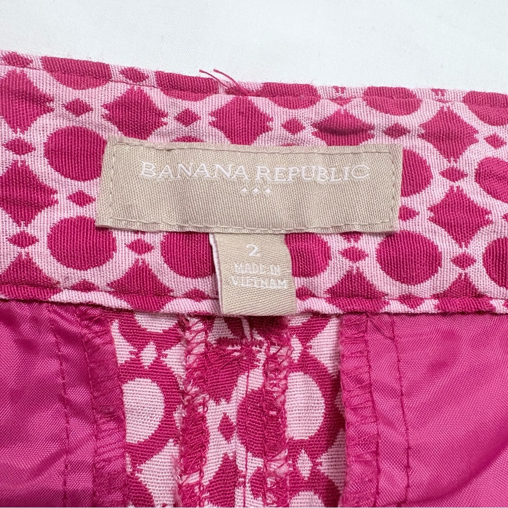 Banana Republic Chino Tailored Fuchsia Pink Patterned Women’s Shorts SZ 2 - Picture 7 of 8